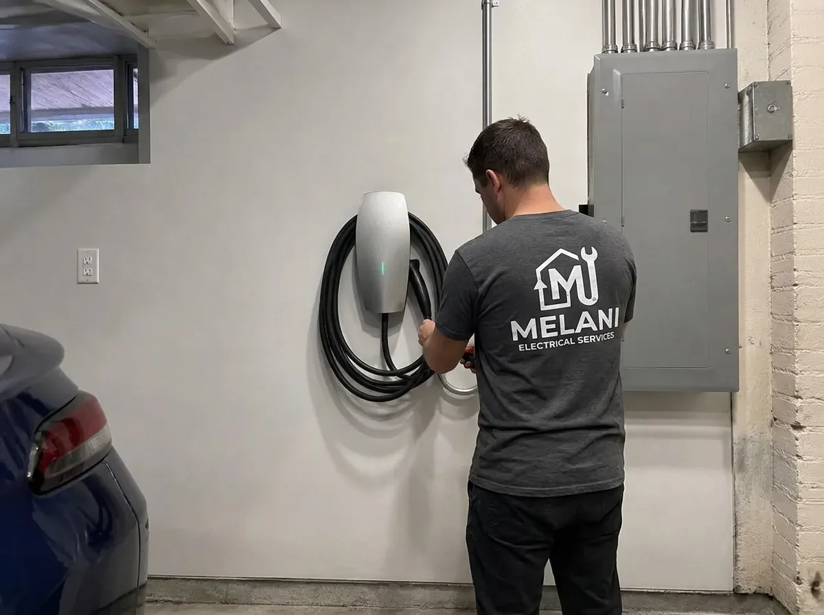 Level 2 EV charger installation with dedicated 240V circuit — electrical contractor NYC