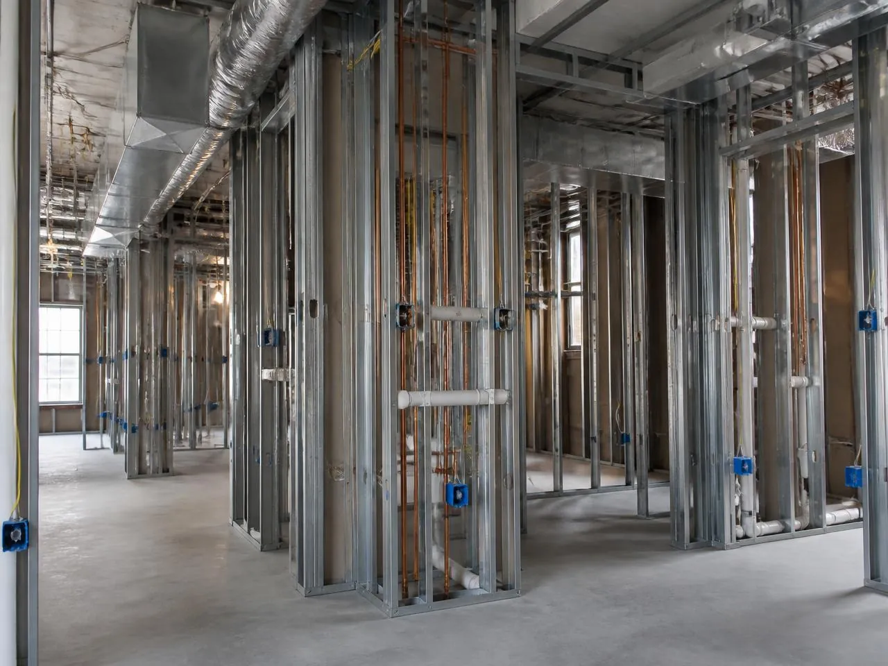 New mechanical rough-in during a Manhattan gut renovation