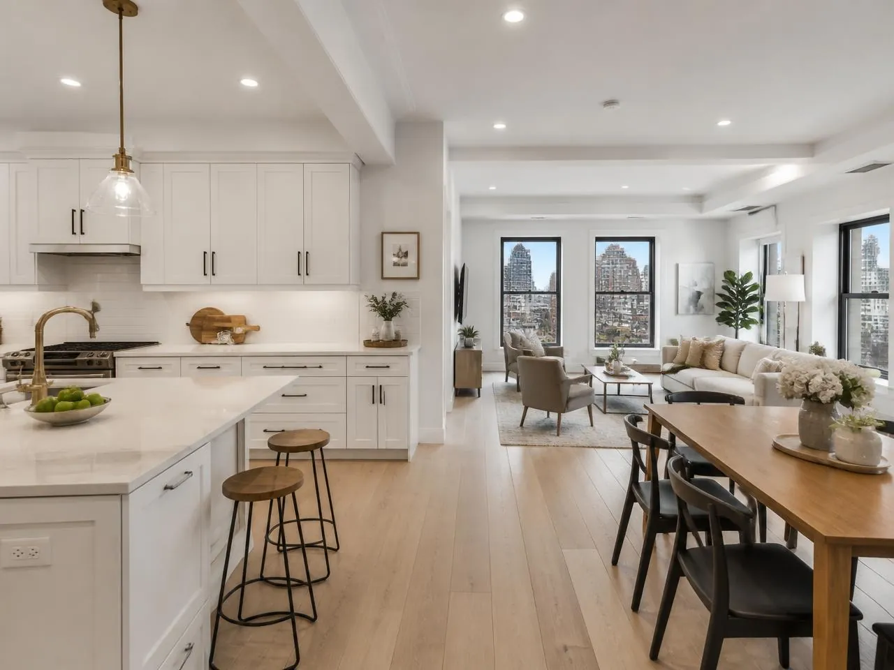 Complete apartment renovation in NYC co-op by Melani General Contractor with an open floor plan
