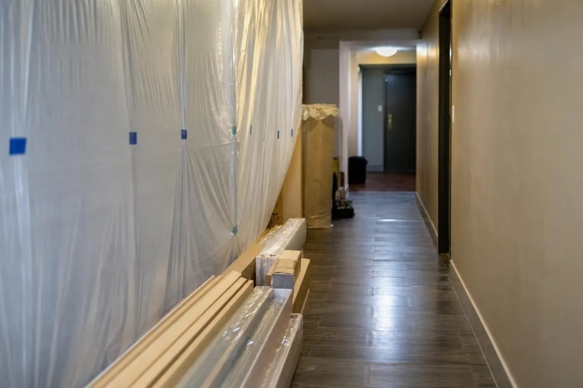 pre-war apartment renovation Brooklyn delivery and common-area protection
